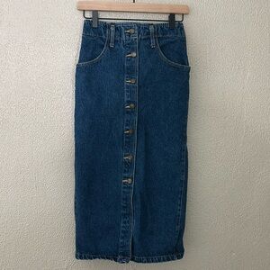 Women’s Watch LA Maxi Button up Denim Skirt Small Vintage Y2K 90’s Cotton USA